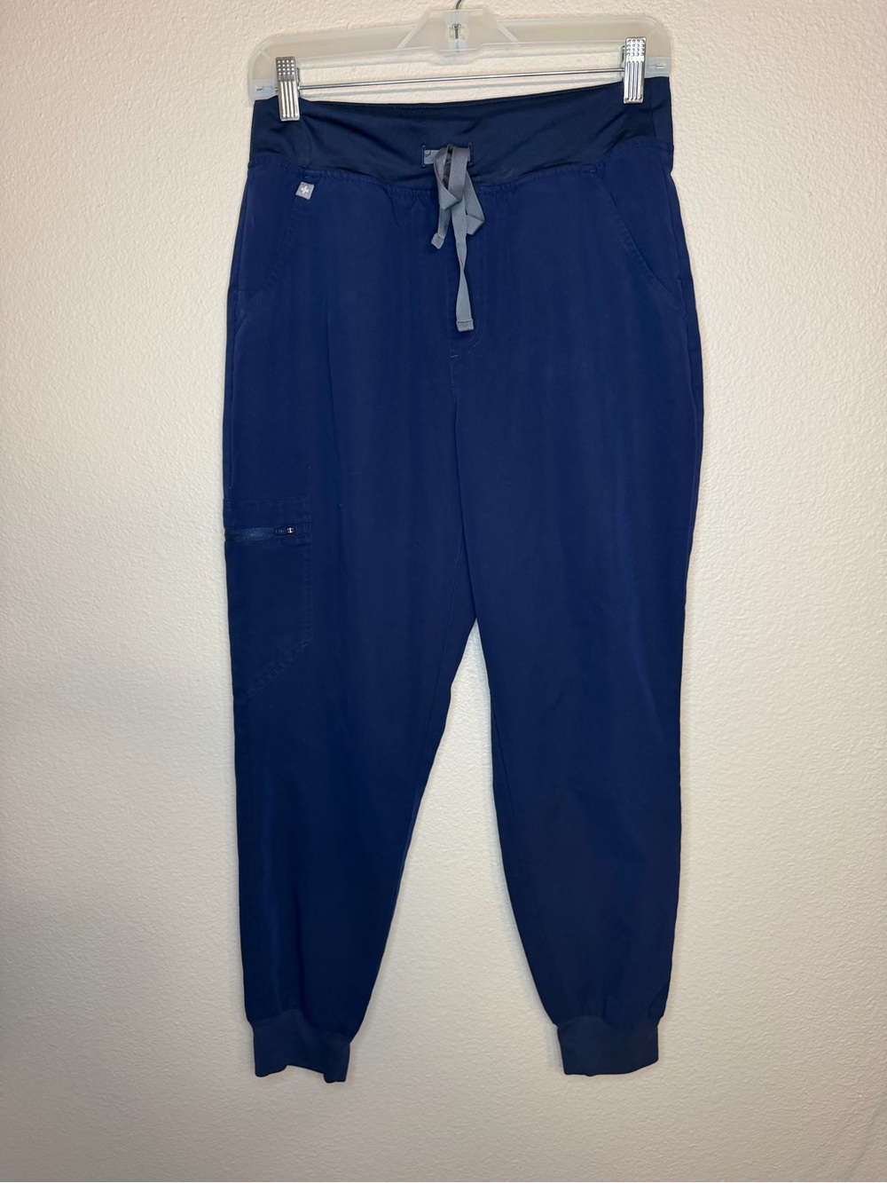 Figs Women's Navy Scrub Pants with Gray Drawstring